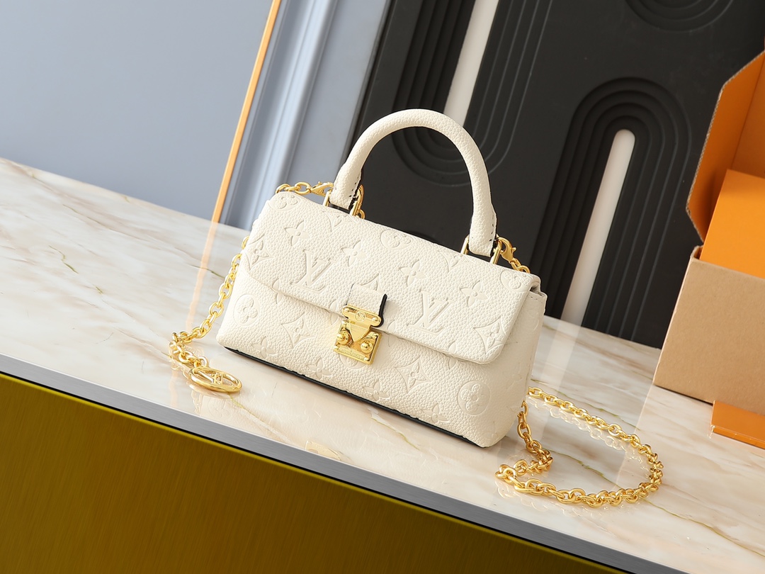 LV Classic Handbag Monogram Empreinte Model M12145 Embossed Logo
